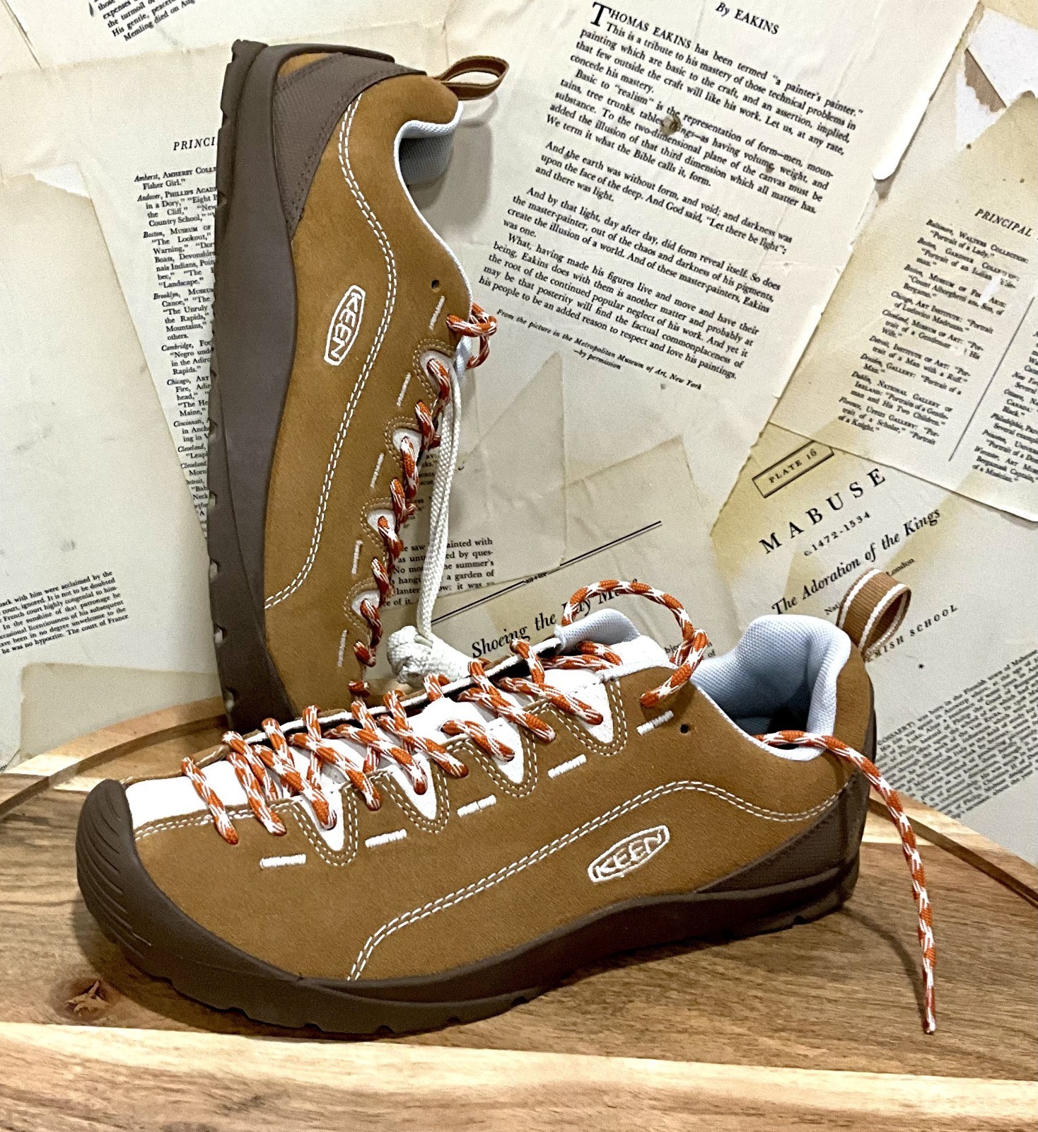 Free People Keen Jasper Sneaker Suede Hiking Chipmunk /Birch Gold Tan 40/9.5 NEW