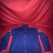 Vintage Blue Red Track Jacket Full Zip Retro Athletic Jacket Men’s XXL