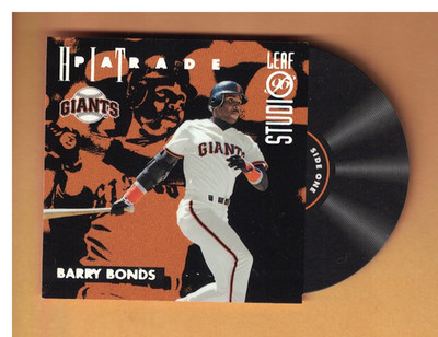 Barry Bonds 1996 Leaf Studio HIT PARADE #7 RARE DIE CUT VINYL RECORD LOOK INSERT