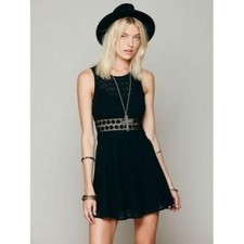 Free People Fitted With Daisies Floral Print Mini Cutout Dress ASO