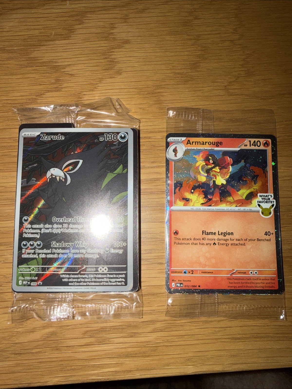 Pokemon Pitch Black Zarude 088 & Armarouge 12/84 Promos Sealed