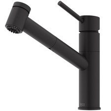 VIGO Branson 9'' H Single Handle PullOut Sprayer Kitchen Faucet in Matte