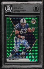 BAS 2020 Panini Mosaic Green Prizm Jeff Saturday #96 BGS Authentic Auto 3c7