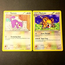 Pokemon Rattata Raticate Evolution Card Lot - Black & White Boundaries Crossed