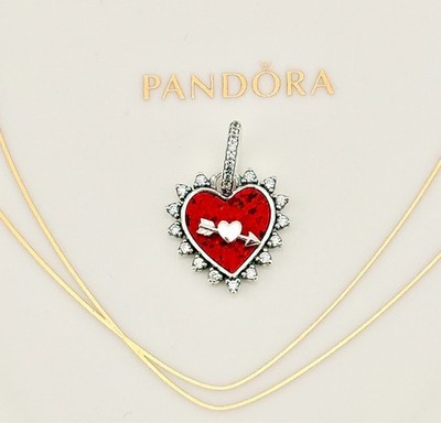 Neu Original Authentisch Pandora Rot Drehbar Pfeil Herz Dangle Charm 793667C01