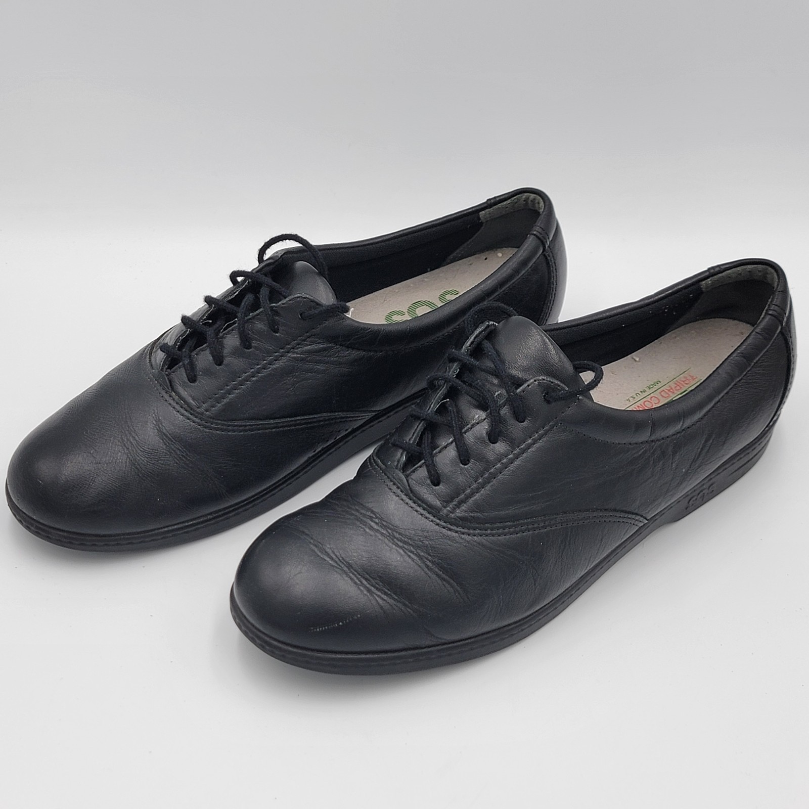 SAS Tripad Comfort Shoes Women’s 8.5 Black Leather Lace Up Walking Made in USA