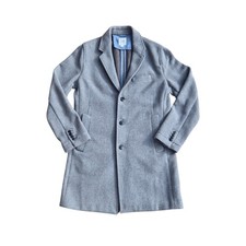 Mens GAP Gap Light Grey Wool-blend Chesterfield Overcoat Size M