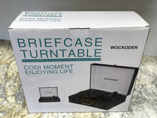 Vinyl Turntable Briefcase Record Player W/ Speakers Suitcase Tested Working