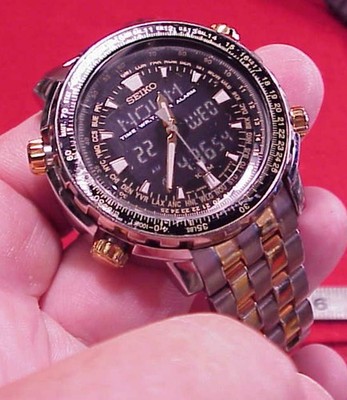 45MM Seiko Sky World Timer PROFESSIONAL 100M Quartz Watch H023