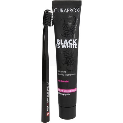Curaprox Black is White Kohlezahnpasta Und Bürste 1St - PZN 11165833