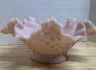 Fenton Rose Pink Milk Glass Hobnail 3 Three Horn Epergne Bowl  Only READ