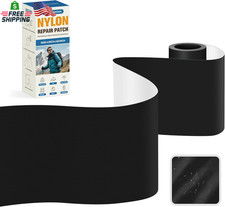Self Adhesive Nylon Fabric Repair Tape 4x63 Inches Waterproof Patch Kit Black 