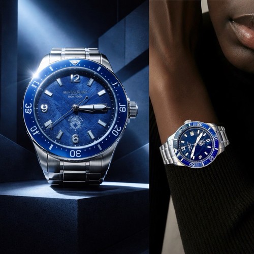 💙🧊 Montblanc 1858 Iced Sea Automatic Glacier Blue Dial Swiss Diver 🧊💙