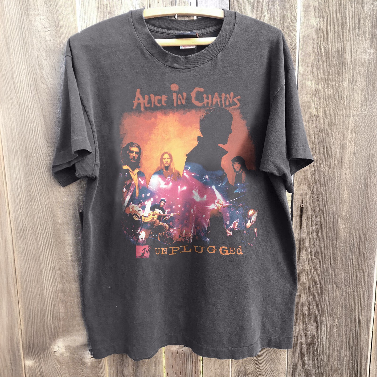 HOT ALICE IN CHAINS MTV Unplugged Charcoal Unisex T-Shirt Sizes S to 5XL