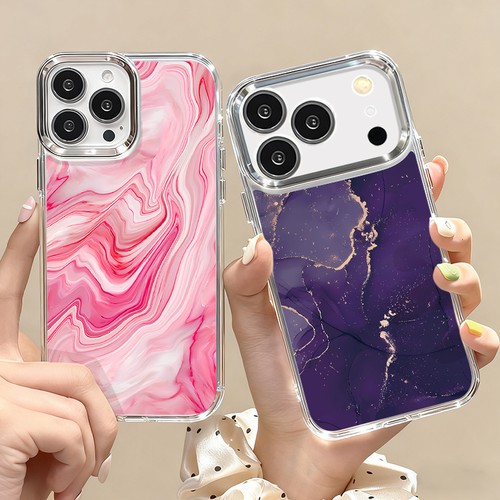 ink Marble Plating TPU Case For iPhone 16 17 Pro Max 15 14 13 12 11 Phone Cover - Afbeelding 3 van 14
