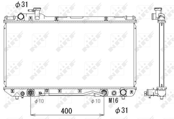 Radiateur moteur NRF 53288 pour OE 164007A120 en aluminium de rechange