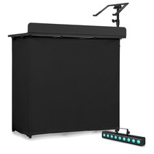 Vonyx DBF105 Mobile DJ Booth with Desk, Covers, Laptop Stand and ORION Light Bar