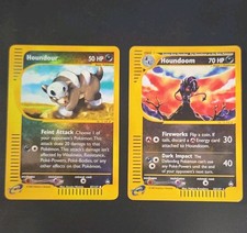 Pokemon TCG Aquapolis Houndour 87/147 + Houndoom 15/147 ENG 2002 Reverse Holo