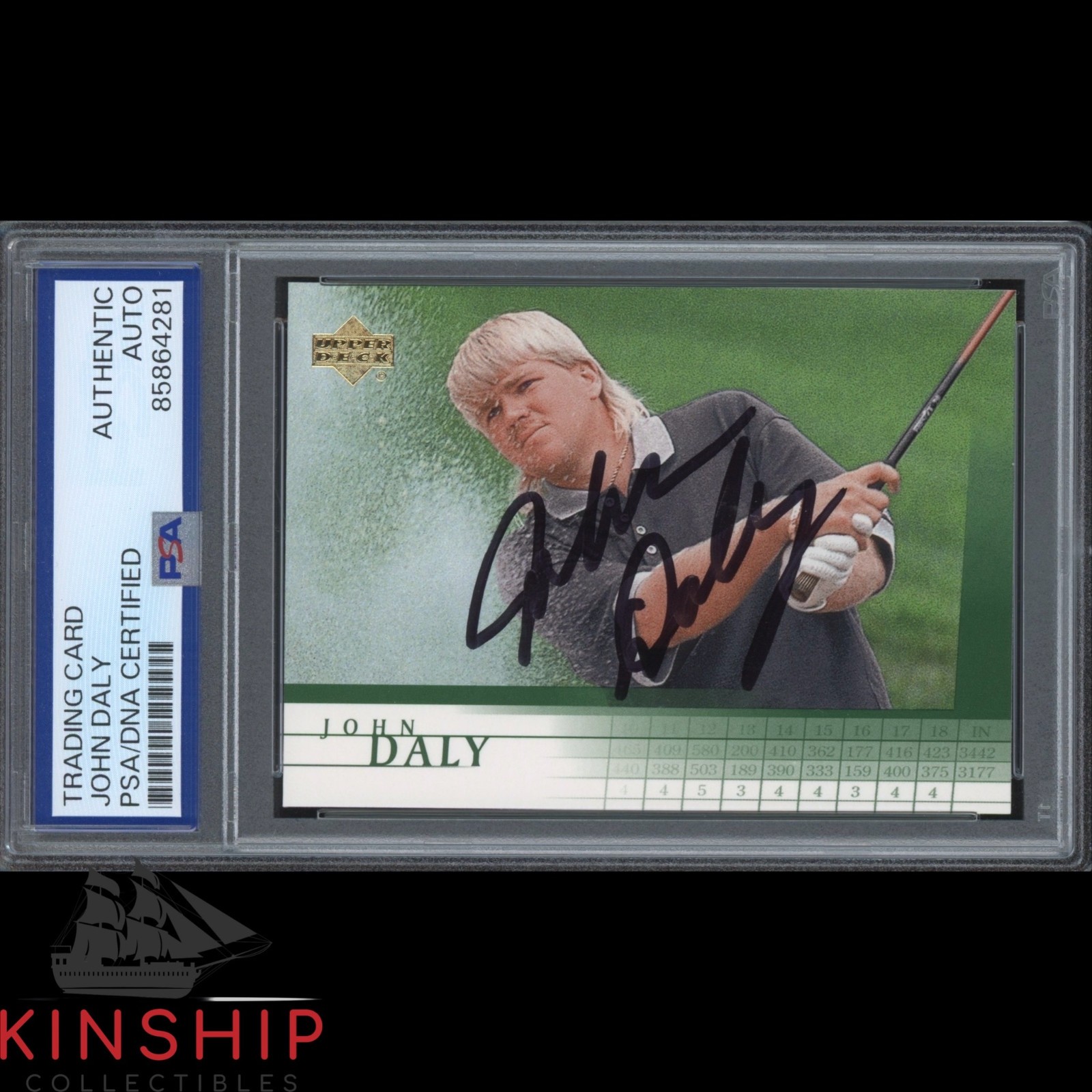 John Daly signed 2001 Upper Deck Golf Card PSA DNA Slabbed US Open Auto C6248