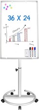 Mobile Whiteboard 36 x 24 inches Portable Magnetic Dry Erase Board, 3' x