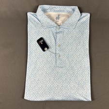 Johnnie-O Golf Shirt Polo Its About Time Print XXL Blue Polyester NWT MSRP 110