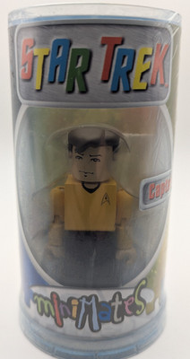 Minimates Star Trek Captain Kirk  Action Figure Art Asylum 2002 Canister