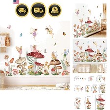 Woodland Mushroom Wall Decals Fairy Butterfly Wall Stickers