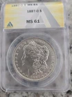 1887 O Morgan Silver Dollar ANACS MS61
