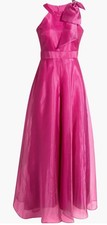 Eliza J  Organza Bow-Trim Halter Party Dress Jumpsuit in Fucsia Women’s Size 6 