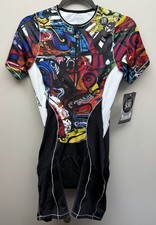 NEW DeSoto Femme Women’s Riviera Flisuit Trisuit Graffiti Pattern XL Triathlon