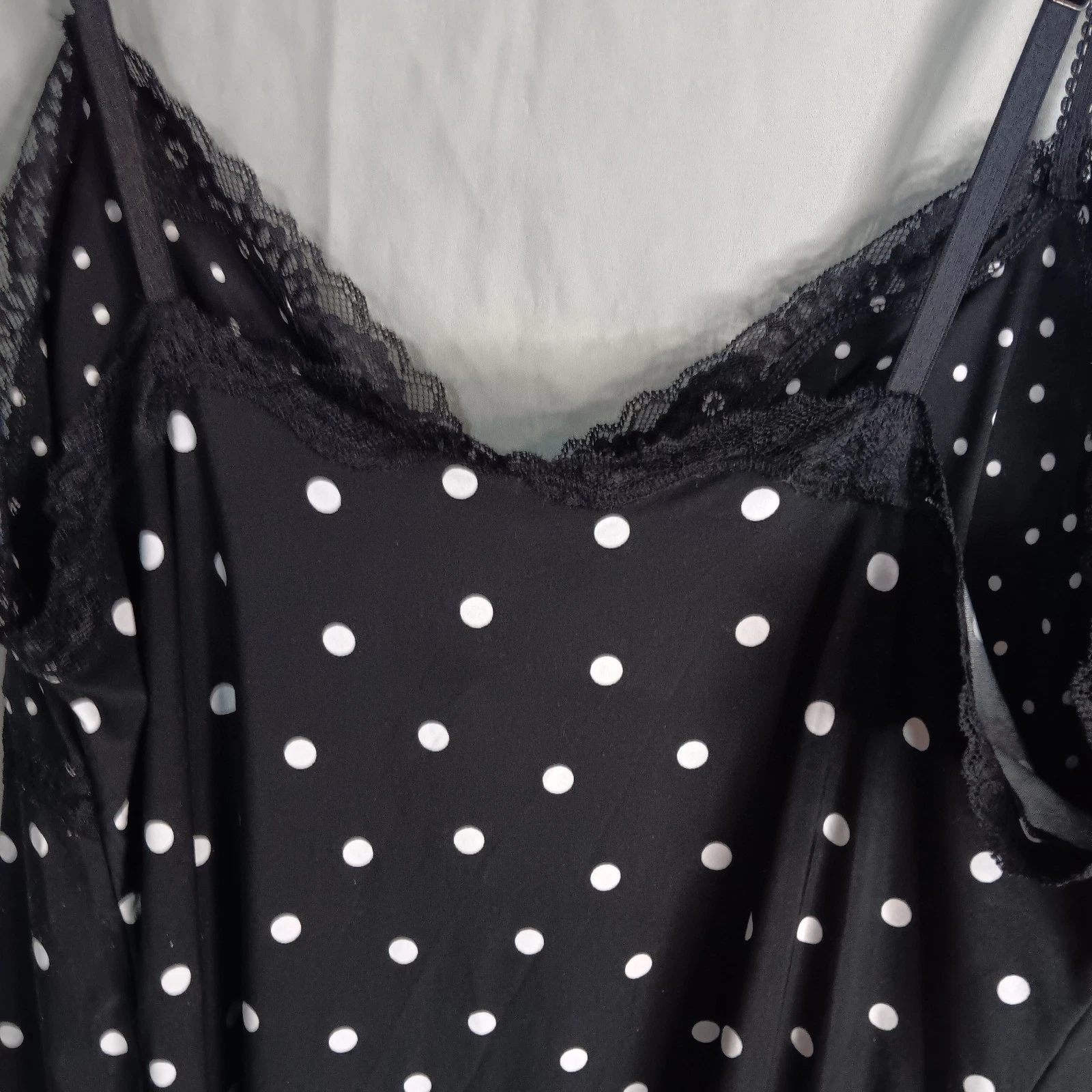 UNDERCOVER Secret Treasure 2X Abito Raso Slip Dress Pois Pizzo Bralette Imbottito Elasticizzato