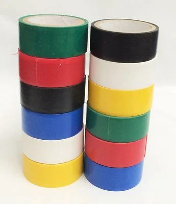 LJX 12pc - Colored Electrical Red white yellow black blue Green Tape