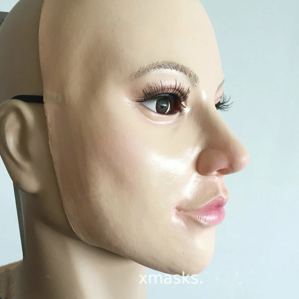 Máscara de belleza látex máscara femenina disfraces de Halloween rendimiento media cara Foto 2 de 4