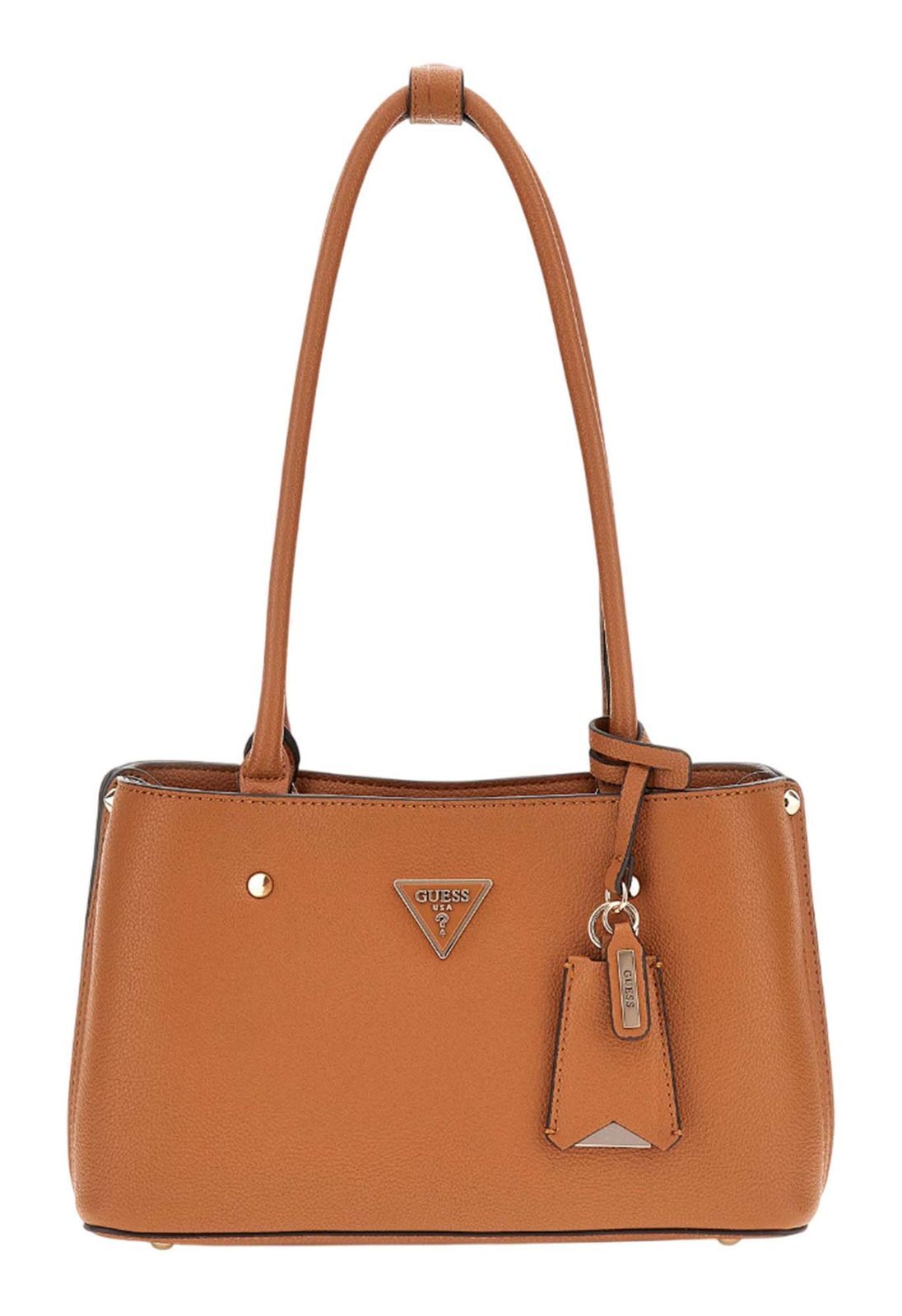 GUESS shoulder bag Meridian Girlfriend Satchel Cognac
