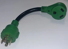 30A to 30A RV Adapter Cord 12 Inches,NEMA Male L14-30P To Female TT-30R,250V