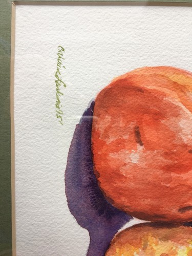 Eggplant And Tomatoes Vegetables Water Color Painting Framed Signed 15”x13” - Picture 3 of 11