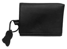 AMSKW260706 - Classic Smooth Full Grain Leather TriFold Wallet, Black