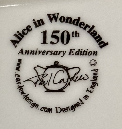 Paul Cardew England ALICE IN WONDERLAND Rectangle Tray Tea Serving 12” x 6” Rare - Picture 2 of 6