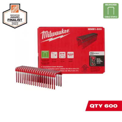 1 In. Insulated Cable Staples for M12 Cable Stapler (600 per Box)