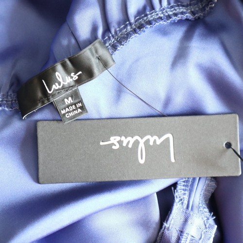 NEW Lulus Classic Elegance Blue Satin Sleeveless Mock Neck Maxi Dress - Picture 8 of 8