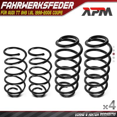 4x Federn Fahrwerksfeder Vorne Hinten für Audi TT 8N3 1.8 T 1998-2006 Coupe