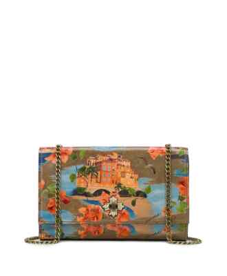 Patricia Nash Giada Leather Chain Crossbody  Bag, French Riviera NWT