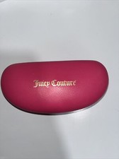 Juicy Couture Sunglass Eyeglass Case Logo Hot Pink Hard Clam Shell
