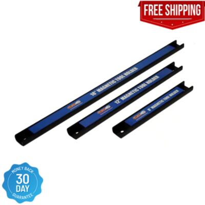 Grip Magnetic Tool Holder Set Strip Storage Organizer Garage (3-Piece)
