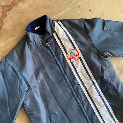 1970s VINTAGE 70s FORD COBRA NAVY BLUE STRIPED RALLY JACKET SZ S