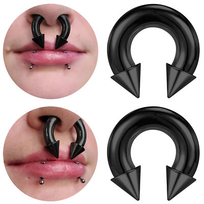 Pair Surgical Steel Nose Septum Ring Horseshoe Ear Gauge