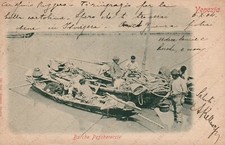 1904 VENEZIA Barche peschereccie pescatori Giudecca Cartolina animata