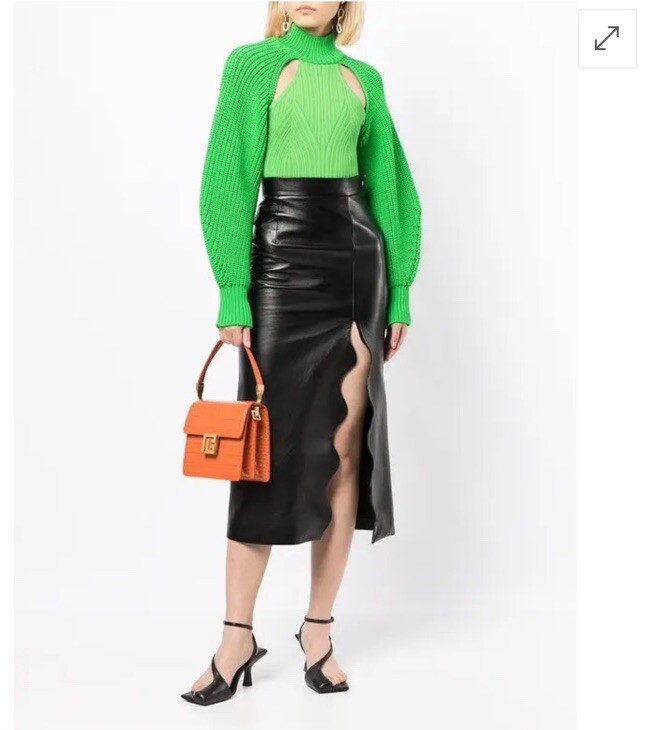 美品 FETICO 23AW HOLE KNIT BODYSUIT グリーン Hole Knit Bodysuit (FTC232-0705-GREEN)