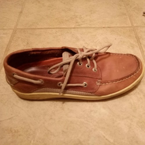 SPERRY Intrepid Top-Sider Men's Tan Leather Casual Boat Shoes 7.5M - Picture 5 of 11