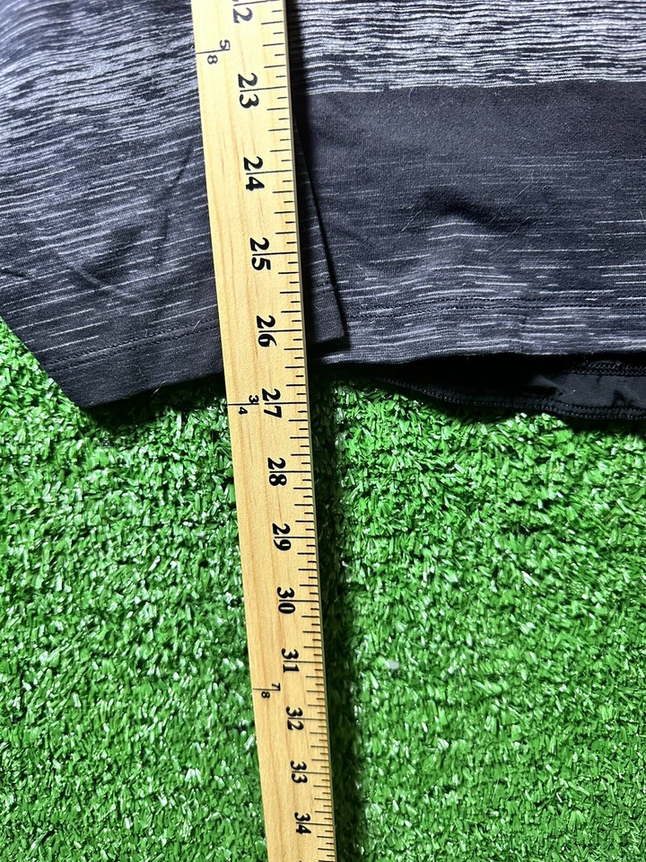 Chaqueta LS Unisex Lululemon Gris Jaspeado Lateral 1/4 Cremallera Rayas Foto 4 de 4